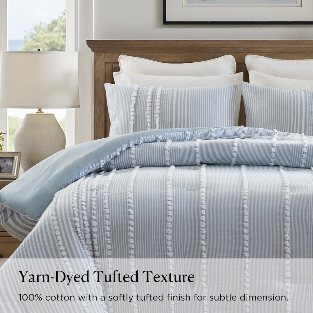 Anslee 3 Piece Cotton Yarn Dyed Comforter Set. Picture 2