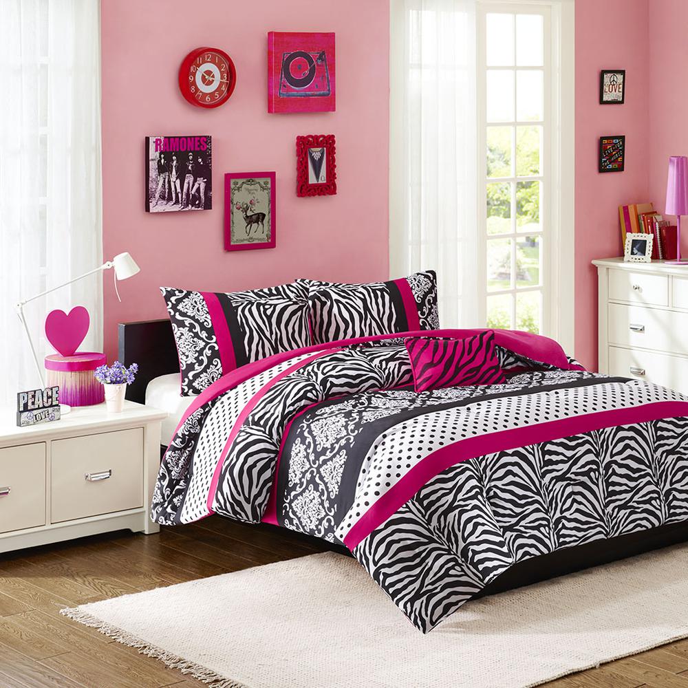 Reagan Comforter Set, Pink color. Picture 4
