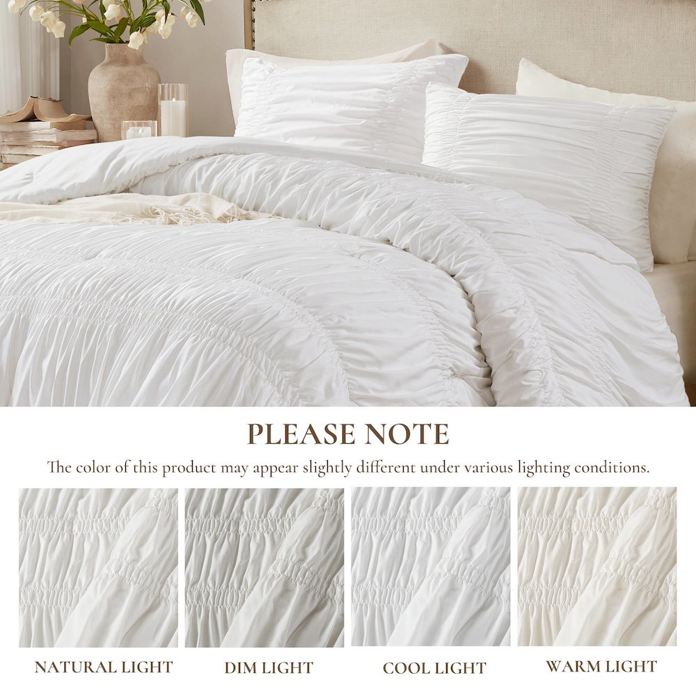 Mia Comforter Set, White color. Picture 3