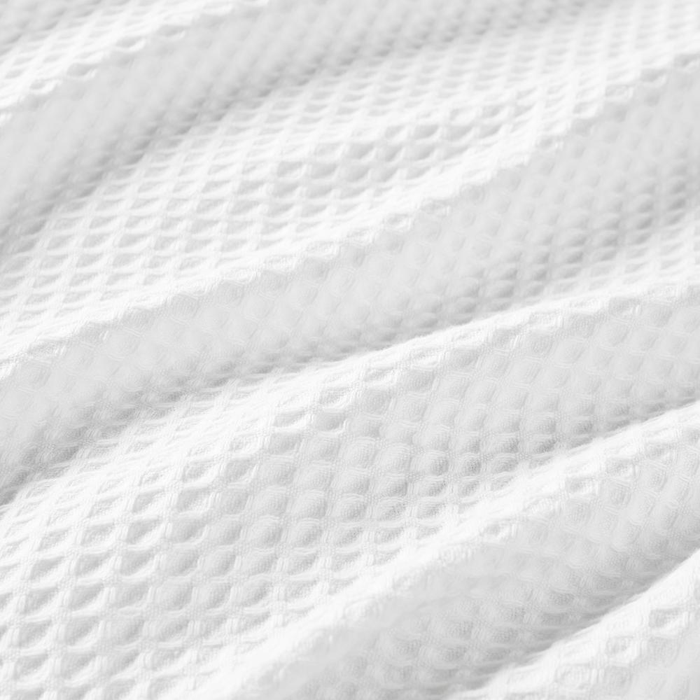 Cotton Waffle Weave Cotton Blanket, White color. Picture 5