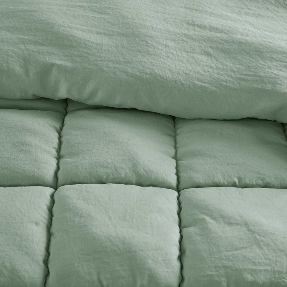 Dream Puff Down Alternative Comforter Set in Sage Color. Picture 3