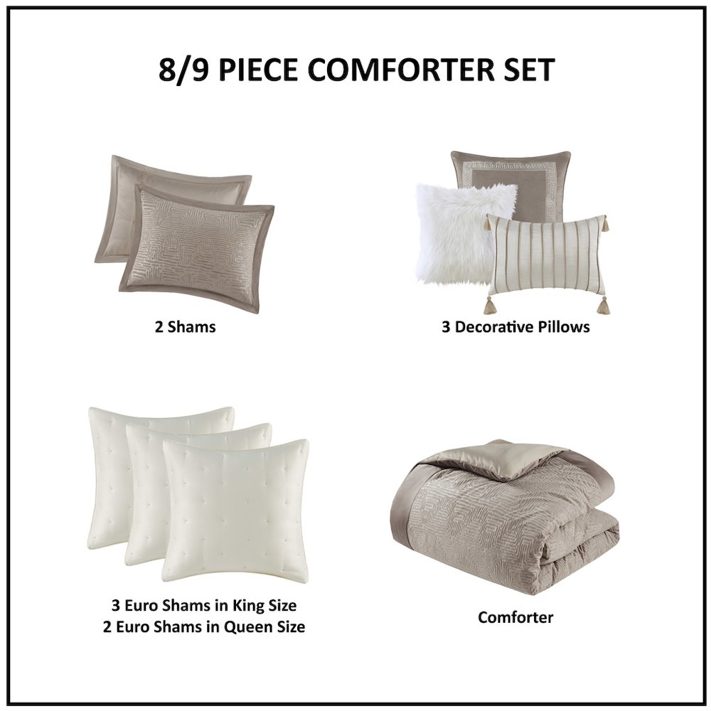 Oversized Velvet Comforter Set with Euro Shams and Throw Pillows. Picture 5