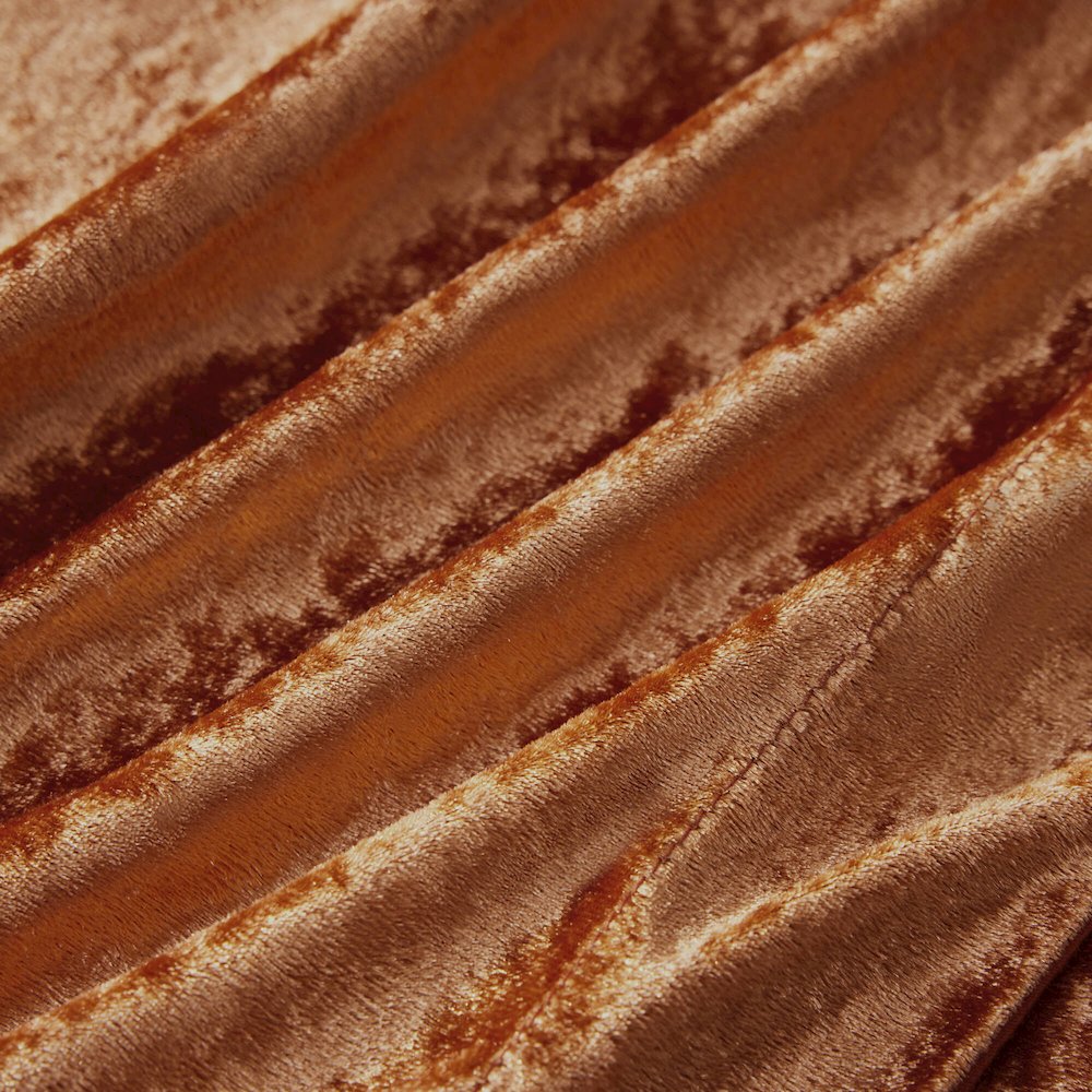Felicia Velvet Duvet Cover Set with Throw Pillow in Rust Color. Picture 3