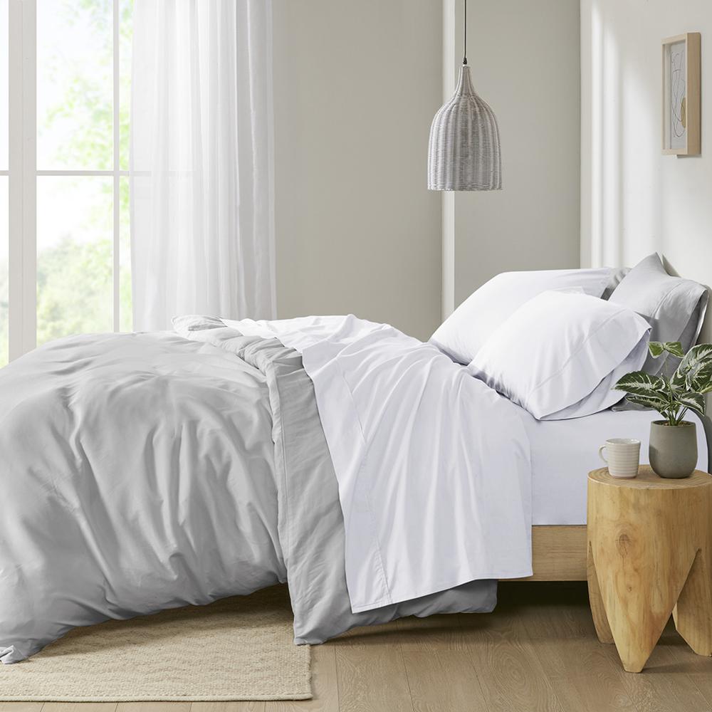 200 Thread Count Relaxed Cotton Percale Sheet Set. Picture 4