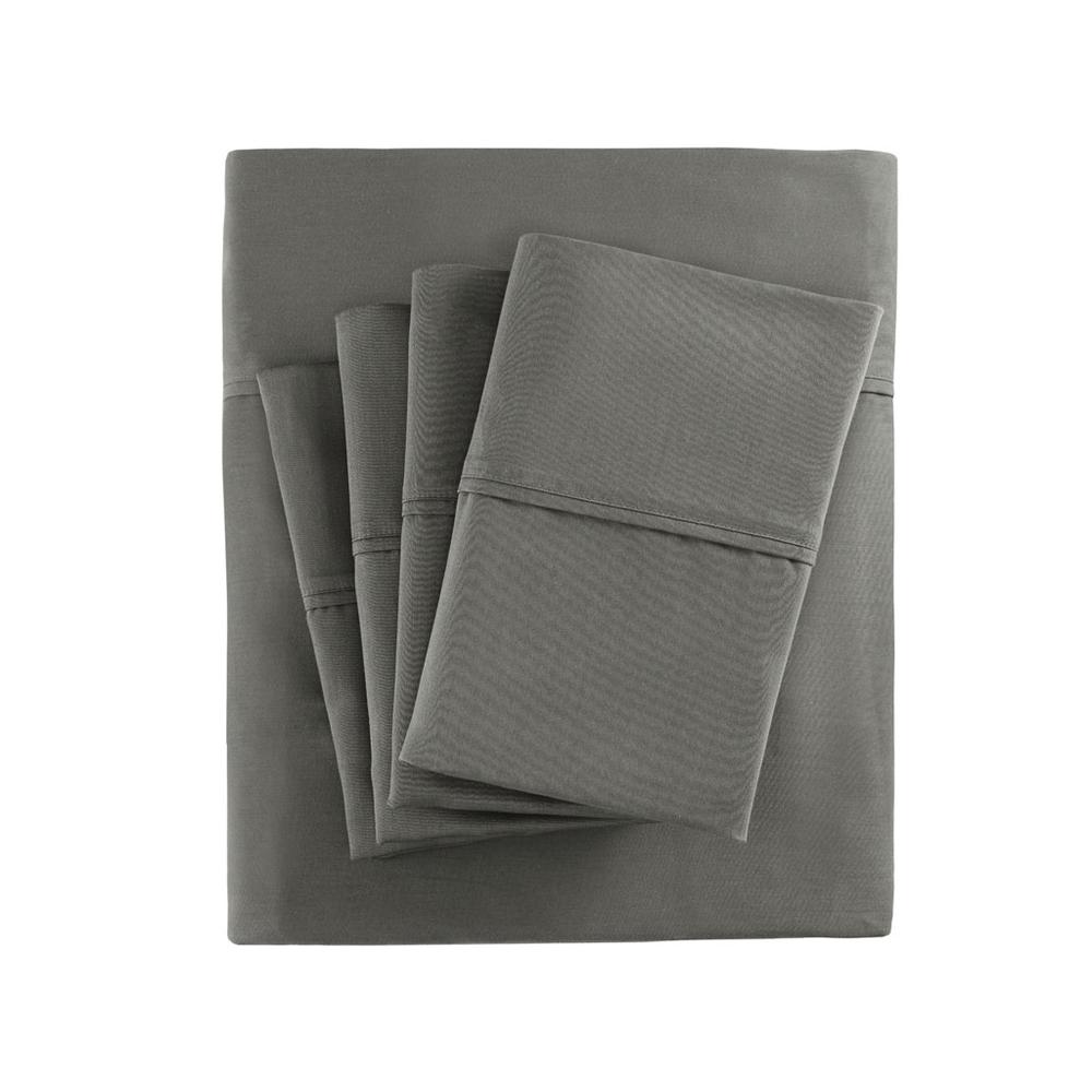 800 Thread Count Cotton Blend Sateen Sheet Set, Charcoal color. Picture 5