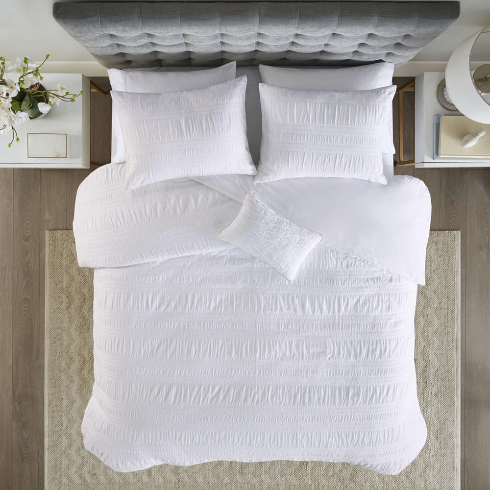 4 Piece Cotton Seersucker Duvet Cover Set. Picture 3