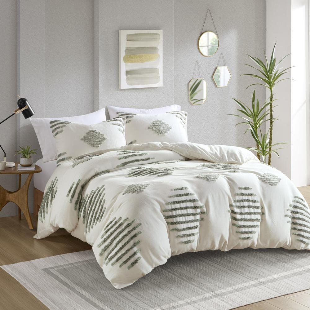 3 Piece Cotton Blend Chenille Duvet Cover Set. Picture 4