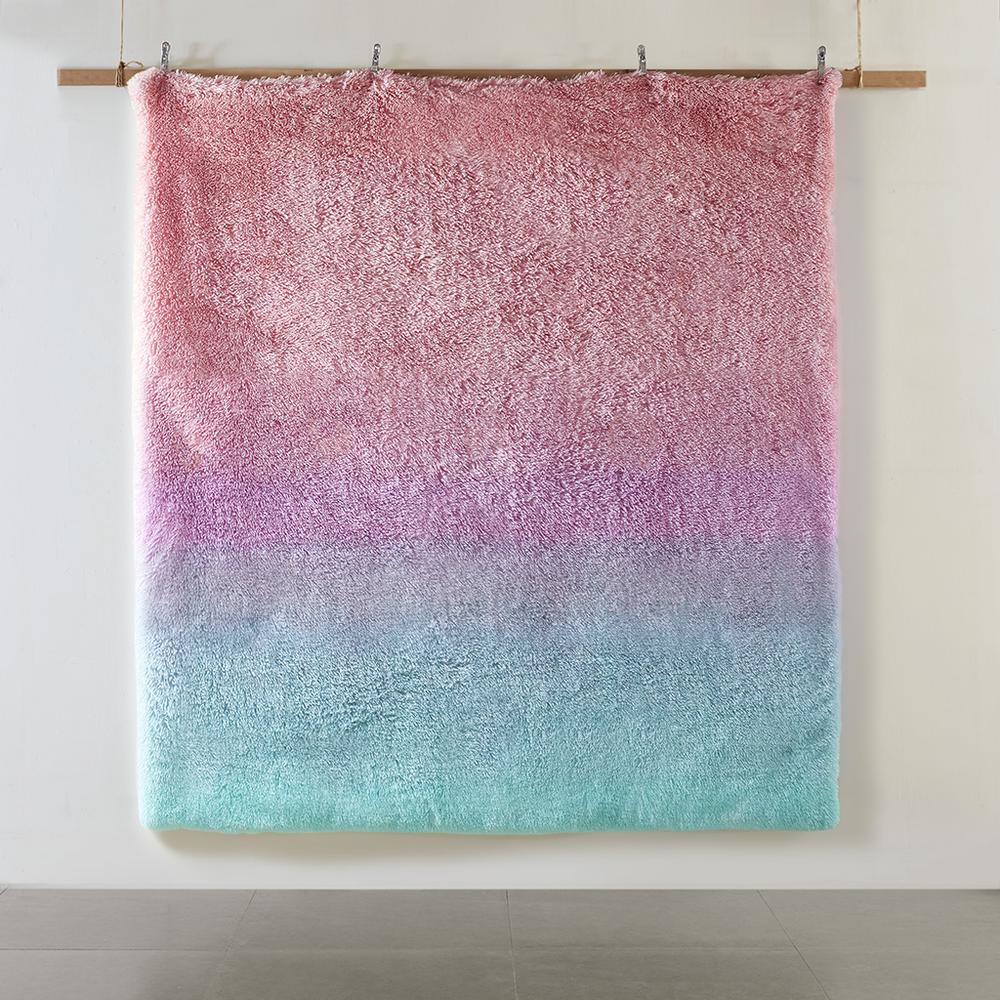 Ombre Shaggy Faux Fur Comforter Set. Picture 5