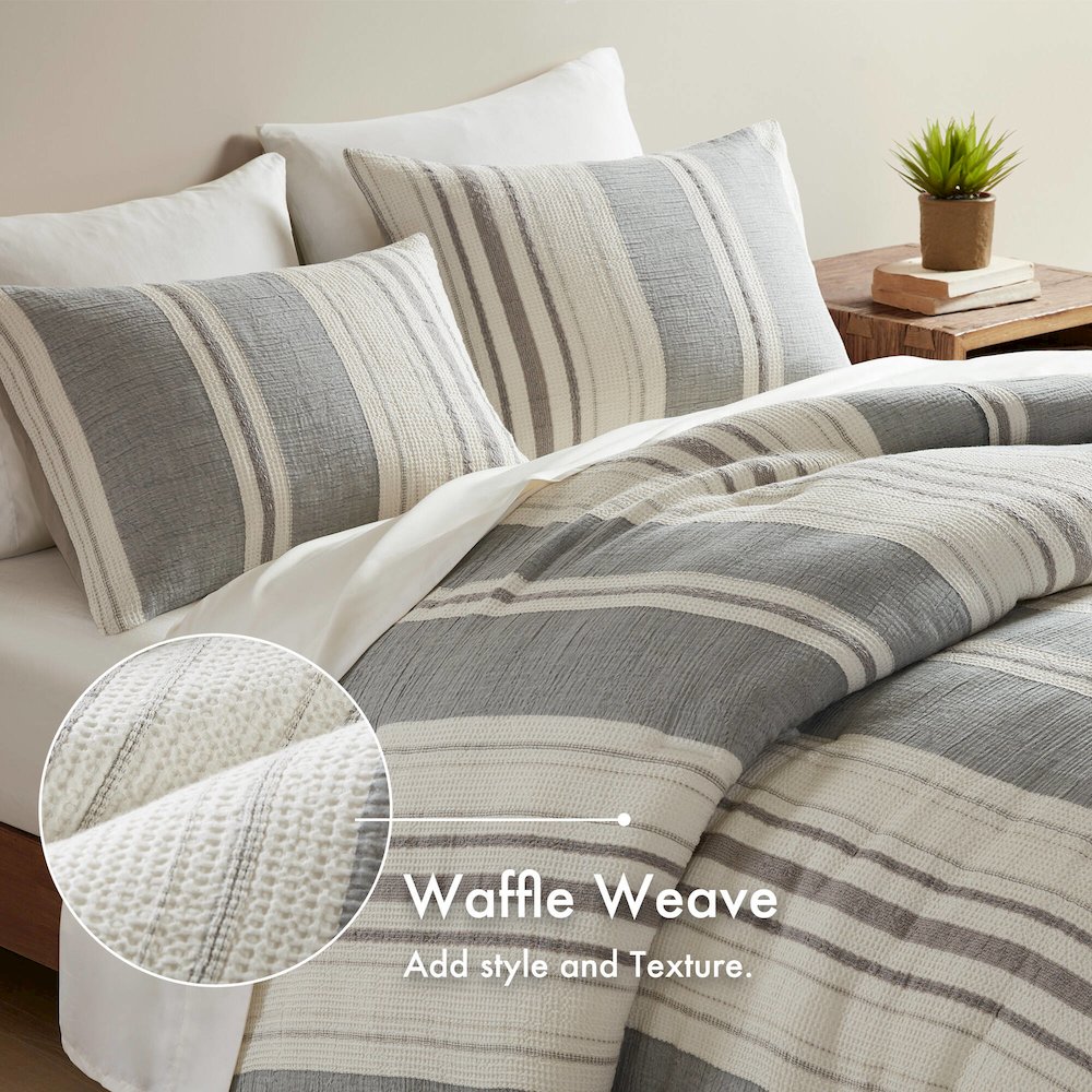 Mesa Comforter 3 PCS Set, Grey color. Picture 5