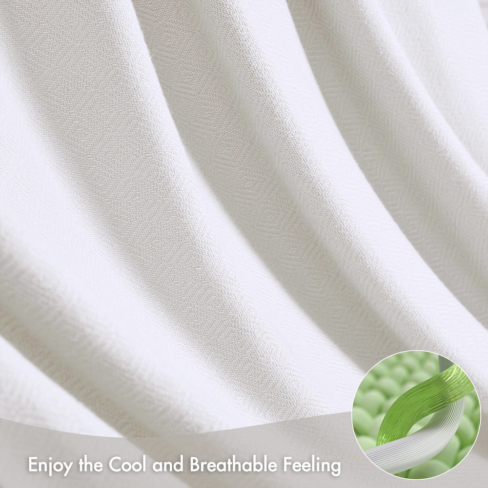 Bamboo Cotton Rayon from Bamboo Cotton Blanket, White color. Picture 5