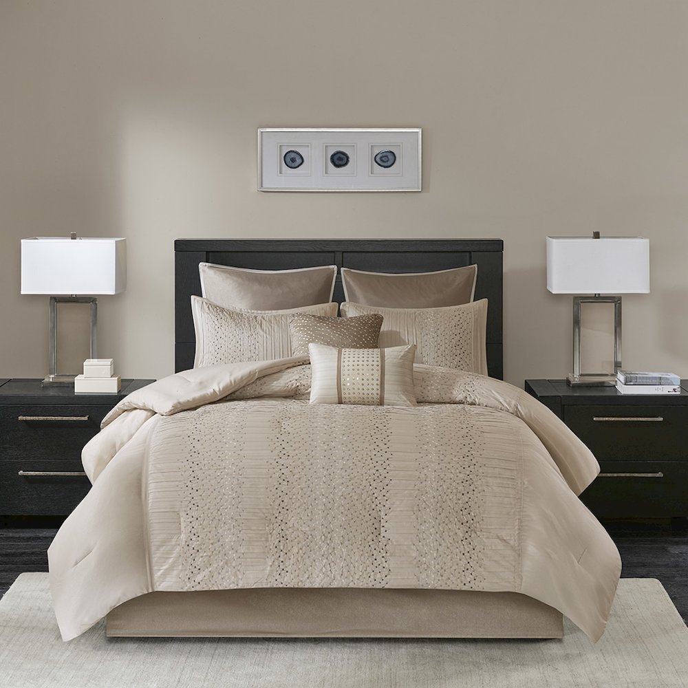 8 Piece Embroidered Comforter Set. Picture 1