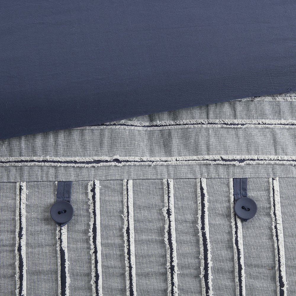 Cotton Clipped Jacquard Comforter Set with Euro Shams and Throw Pillows. Picture 4