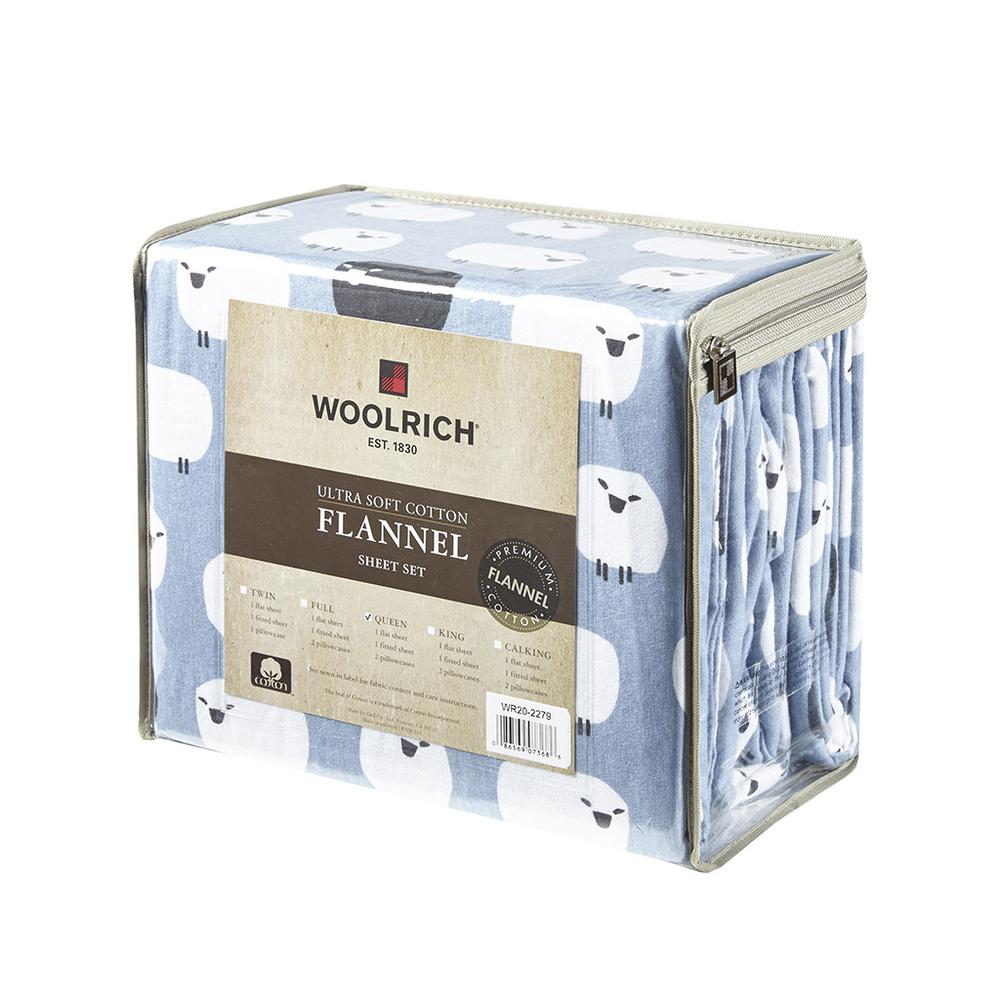 Flannel Sheet Set, Blue Sheep color. Picture 5