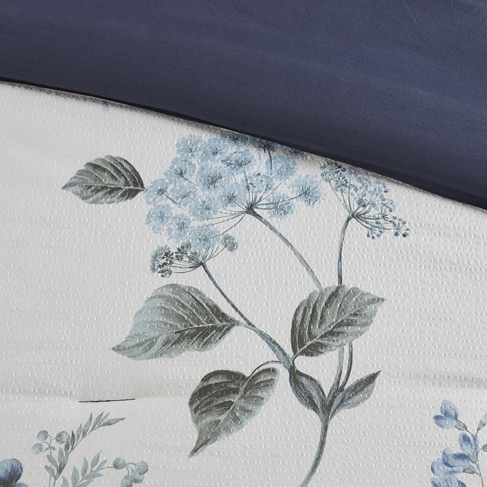 Floral Seersucker 7 Piece Comforter Set with Throw Blanket, Belen Kox. Picture 2