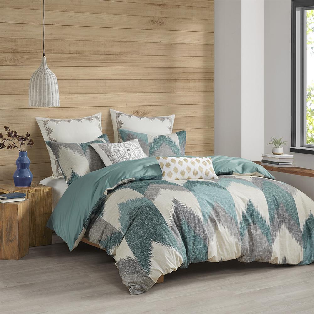Alpine 3 Piece Duvet Cover Mini Set, Aqua color. Picture 4