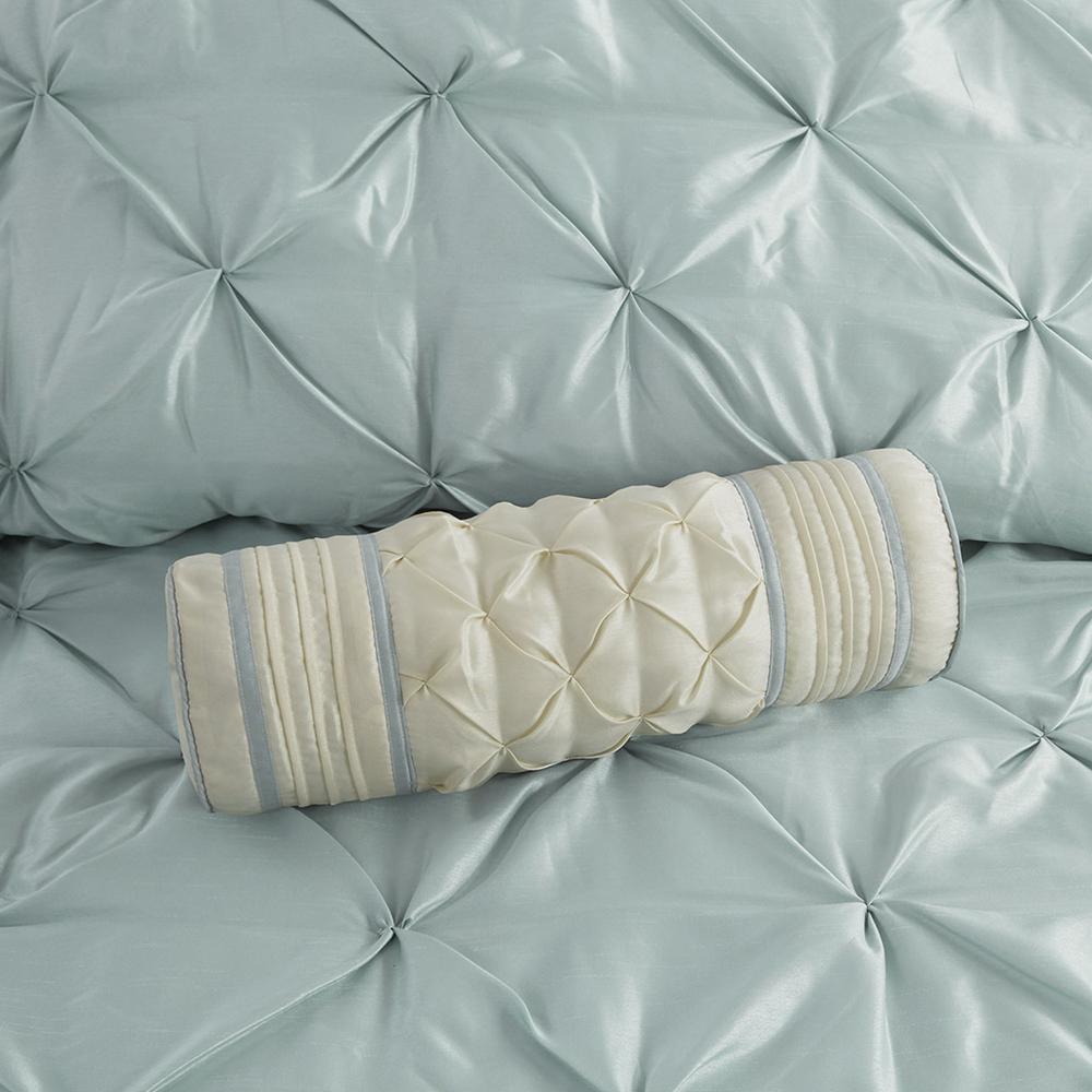 Laurel 7 Piece Tufted Comforter Set, Seafoam color. Picture 5
