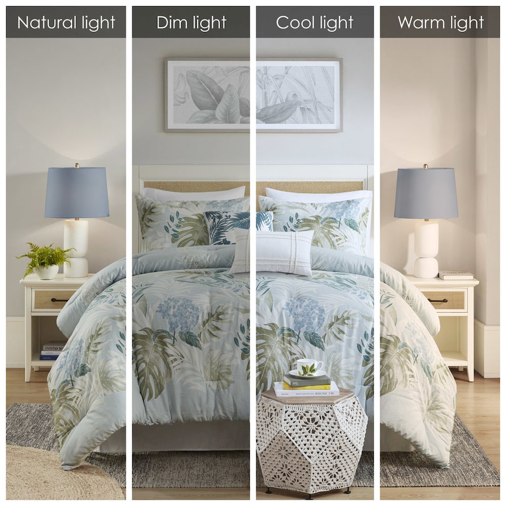 6 Piece Oversized Cotton Comforter Set with Throw Pillow. Picture 2
