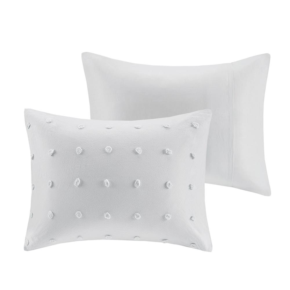Cotton Jacquard Duvet Cover Set with Euro Shams and Throw Pillows. Picture 5