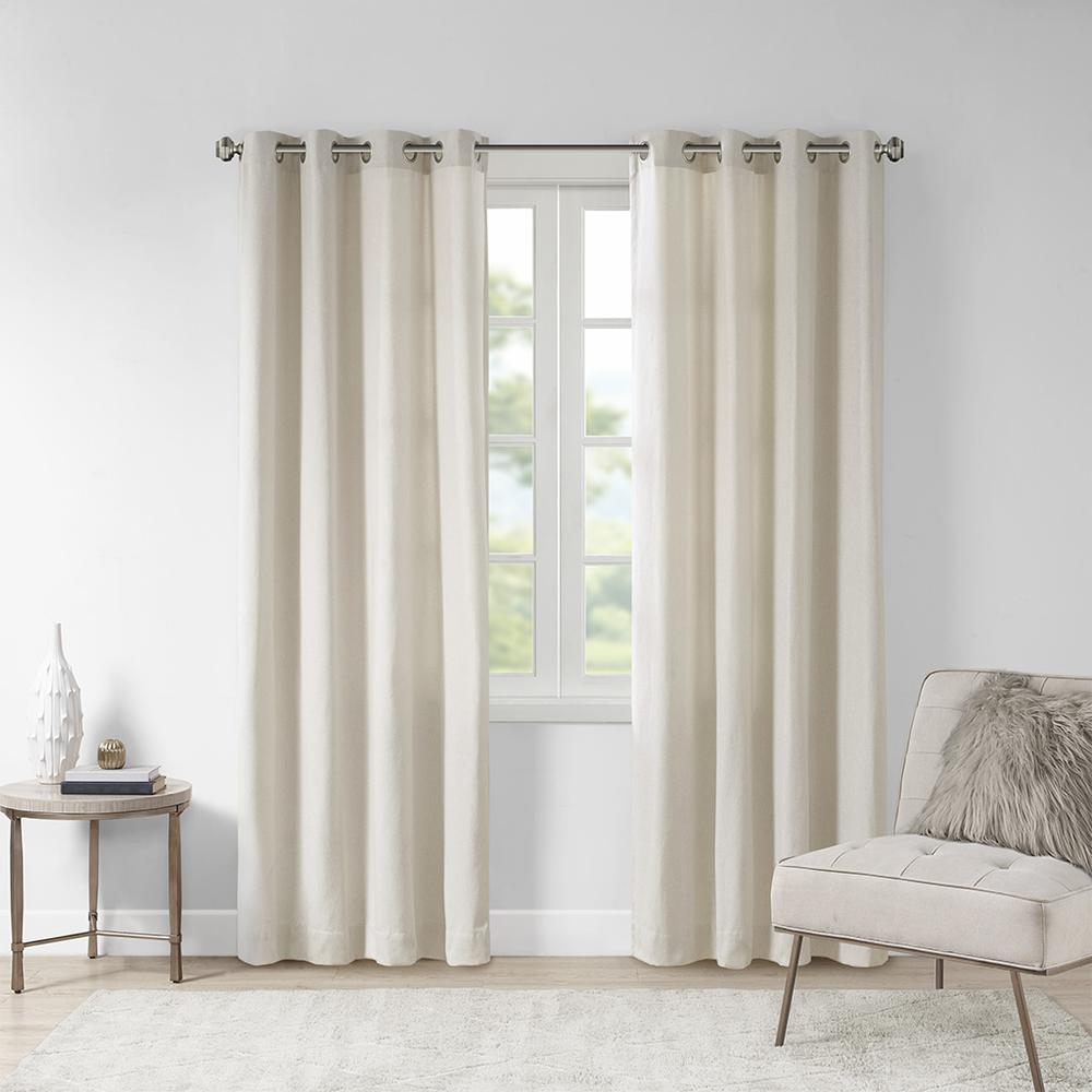 Solid Piece Dyed Grommet Top Curtain Panel. Picture 3