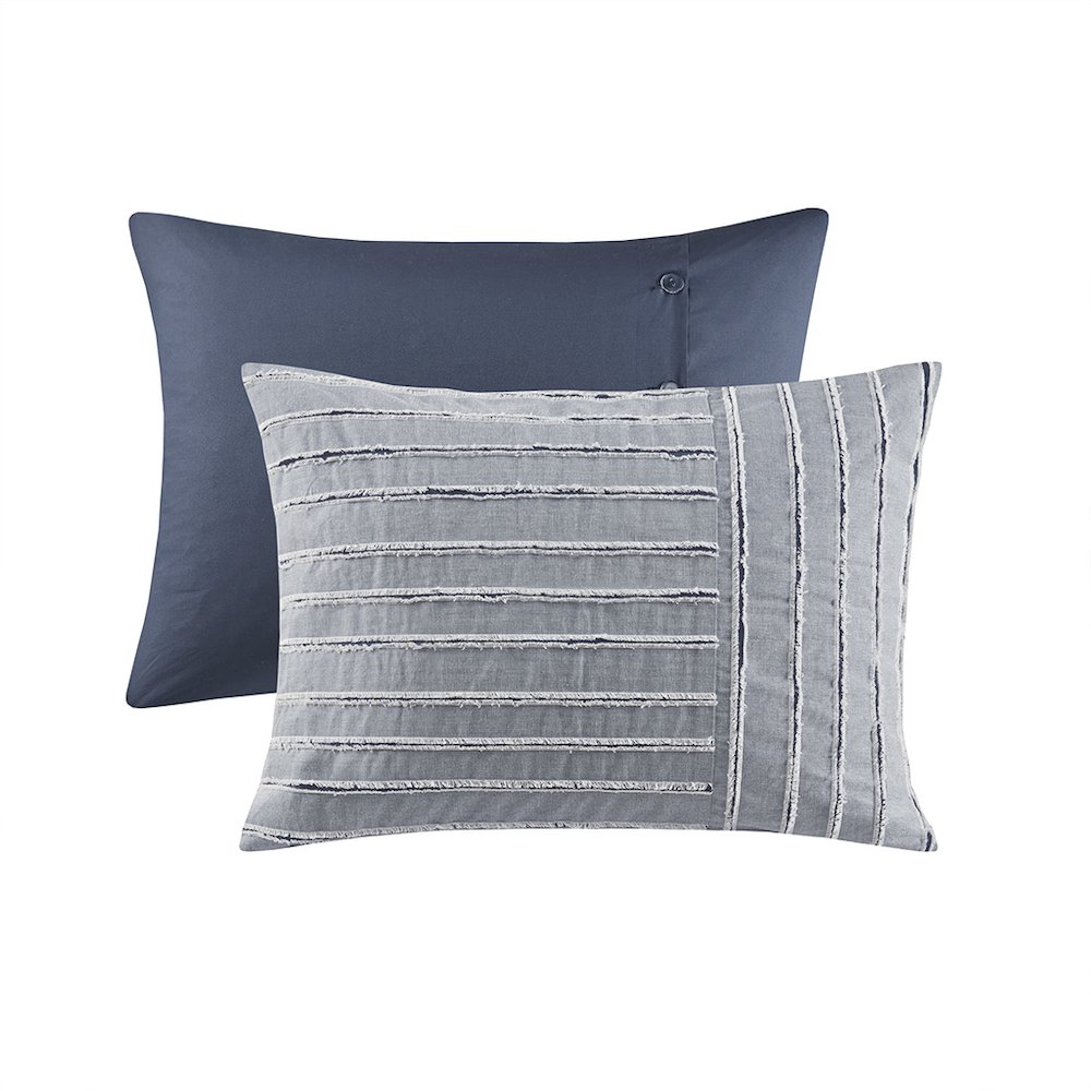 Cotton Clipped Jacquard Comforter Set with Euro Shams and Throw Pillows. Picture 2