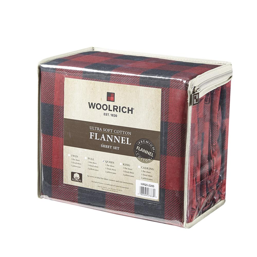 Flannel Sheet Set, Red/Black Buffalo Check color. Picture 2