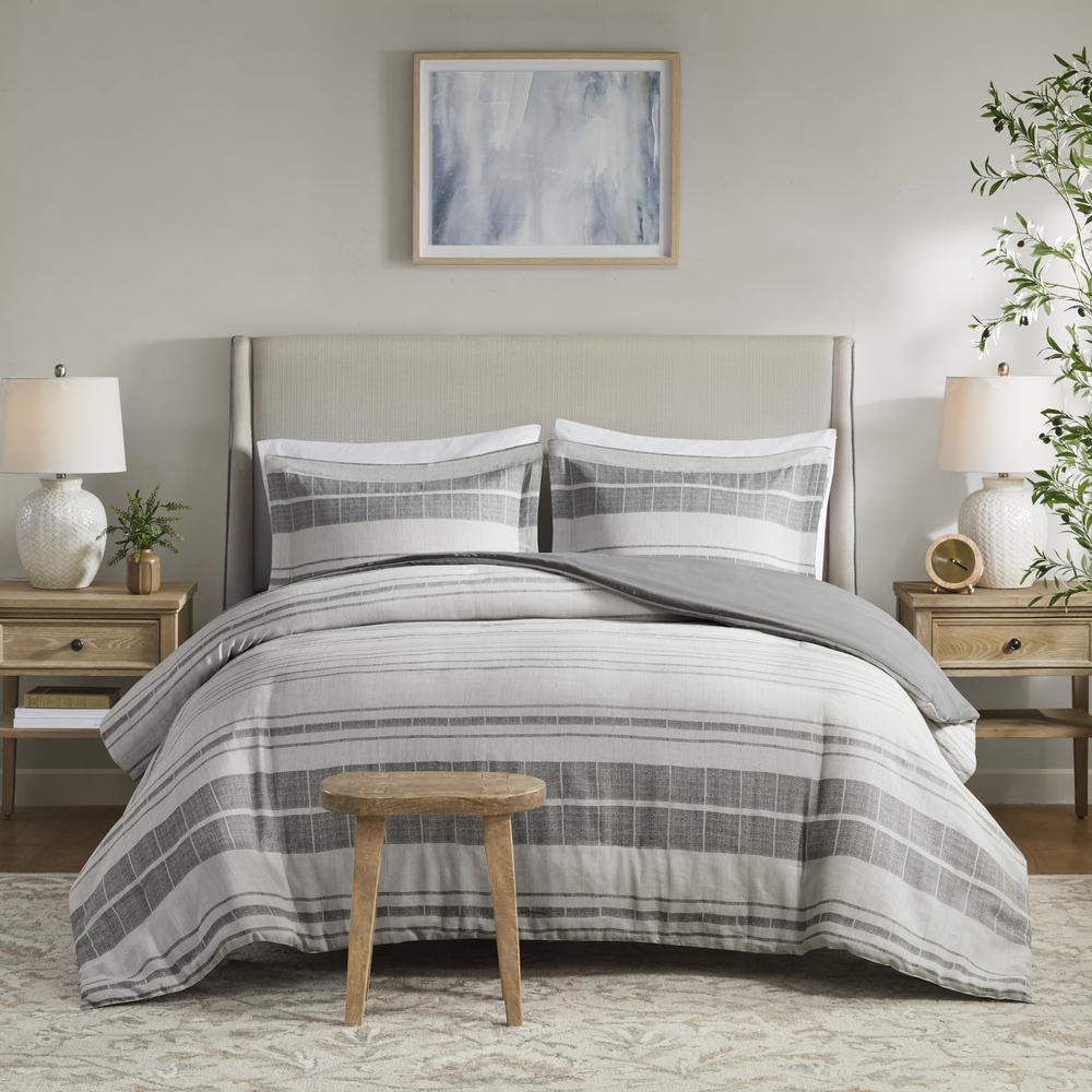 3 Piece Stripe Duvet Cover Set. Picture 2
