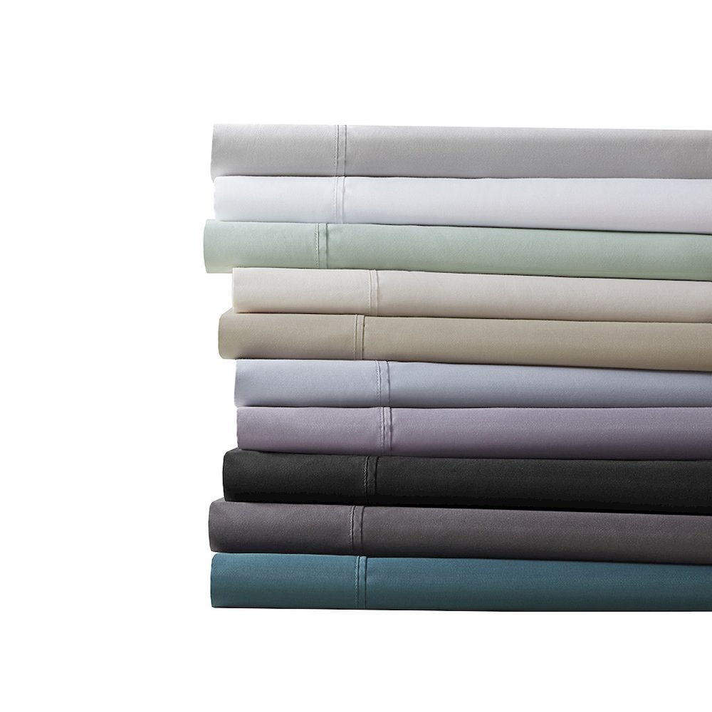 600 Thread Count Cooling Cotton Blend 4 PC Sheet Set, Black color. Picture 1