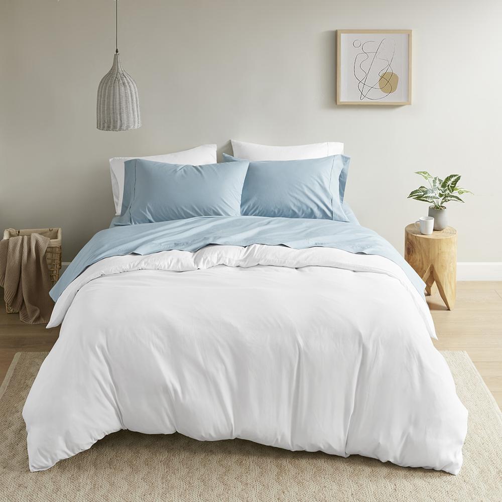 200 Thread Count Relaxed Cotton Percale Sheet Set. Picture 3