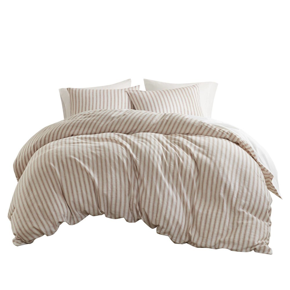 Etta 3PCS Duvet Set, Terracotta color. Picture 1