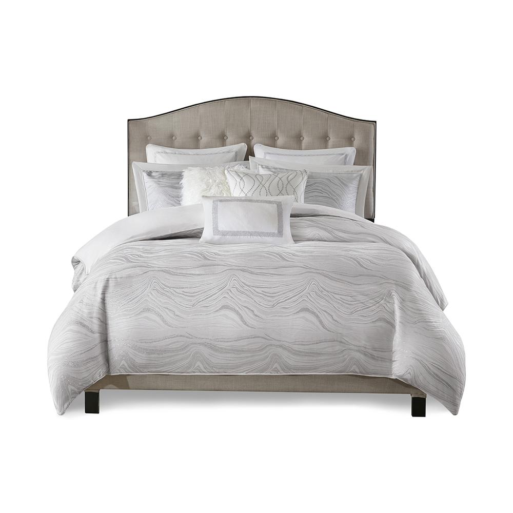 Hollywood Glam Comforter Set, White color. Picture 1