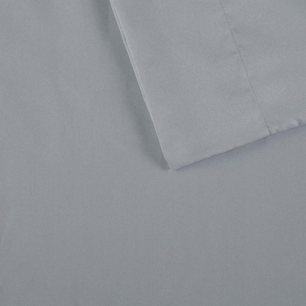 Microfiber Sheet Set with Side Storage Pockets, Grey color. Picture 2