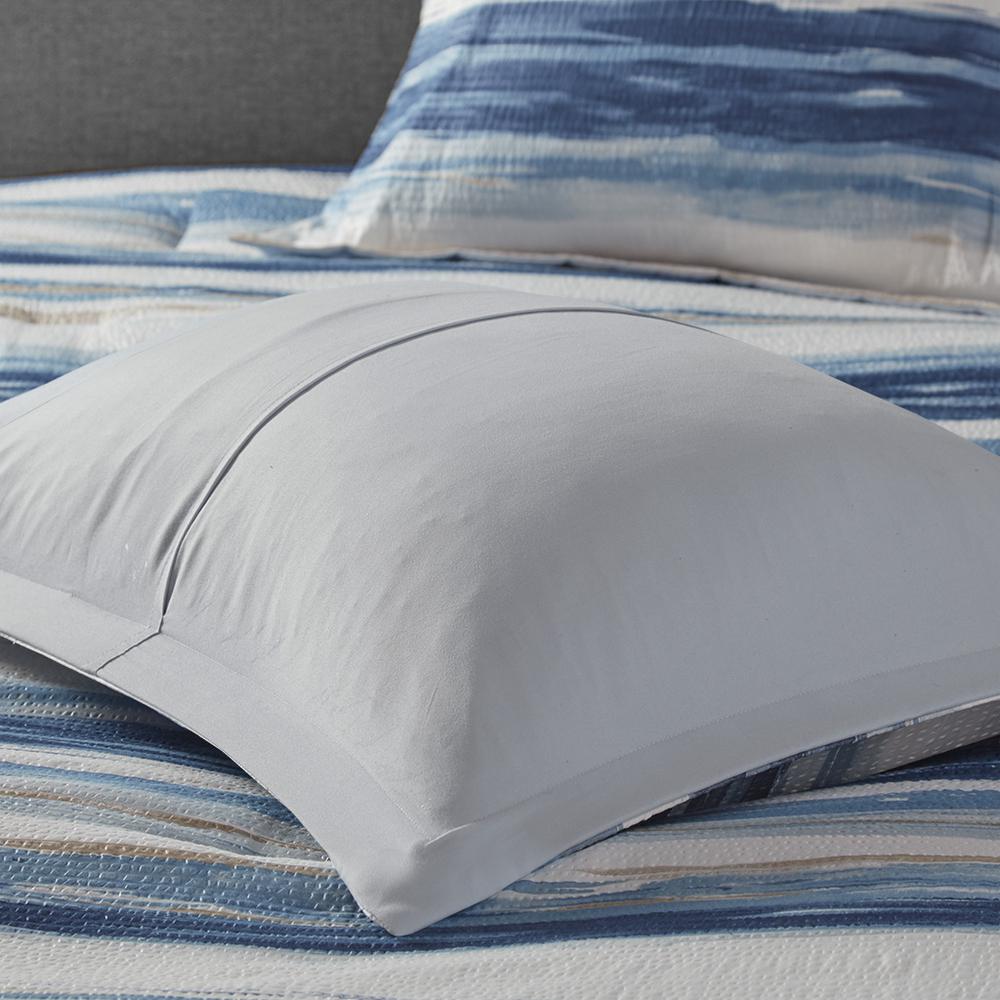 Serene Watercolor Stripe Seersucker Comforter Set, Belen Kox. Picture 5