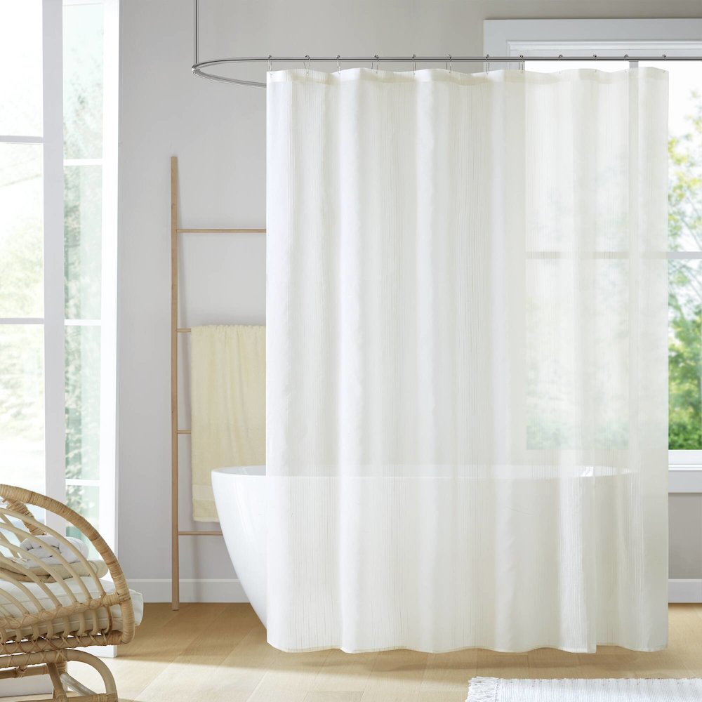 Anna Sheer Shower Curtain, Ivory color. Picture 2
