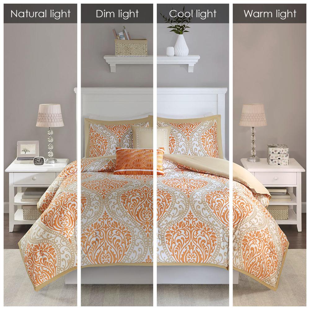 Senna Comforter Set, Orange color. Picture 3