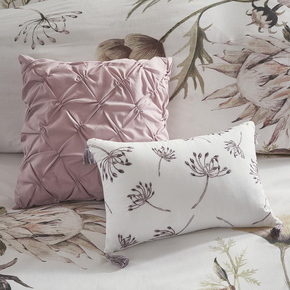 Cassandra 8 Piece Cotton Printed Comforter Set, Blush color. Picture 2