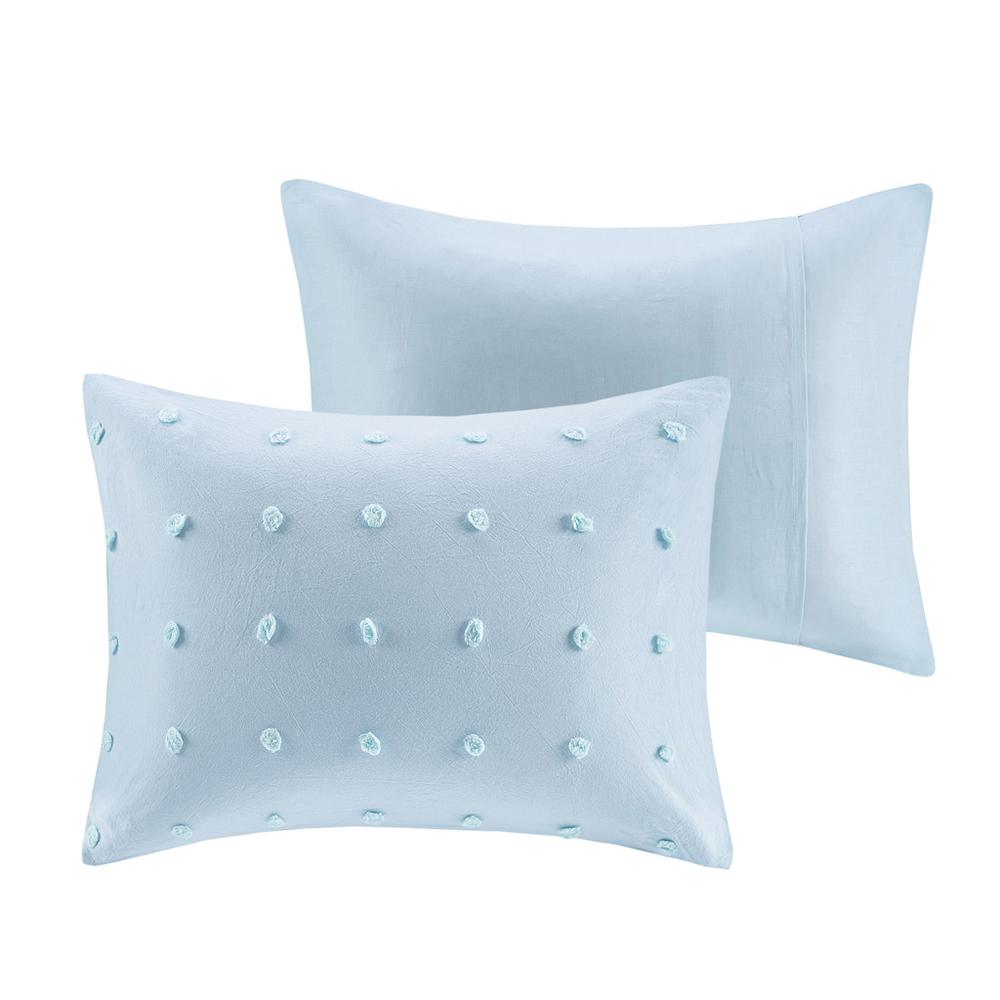 Cotton Jacquard Duvet Cover Set with Euro Shams and Throw Pillows. Picture 5