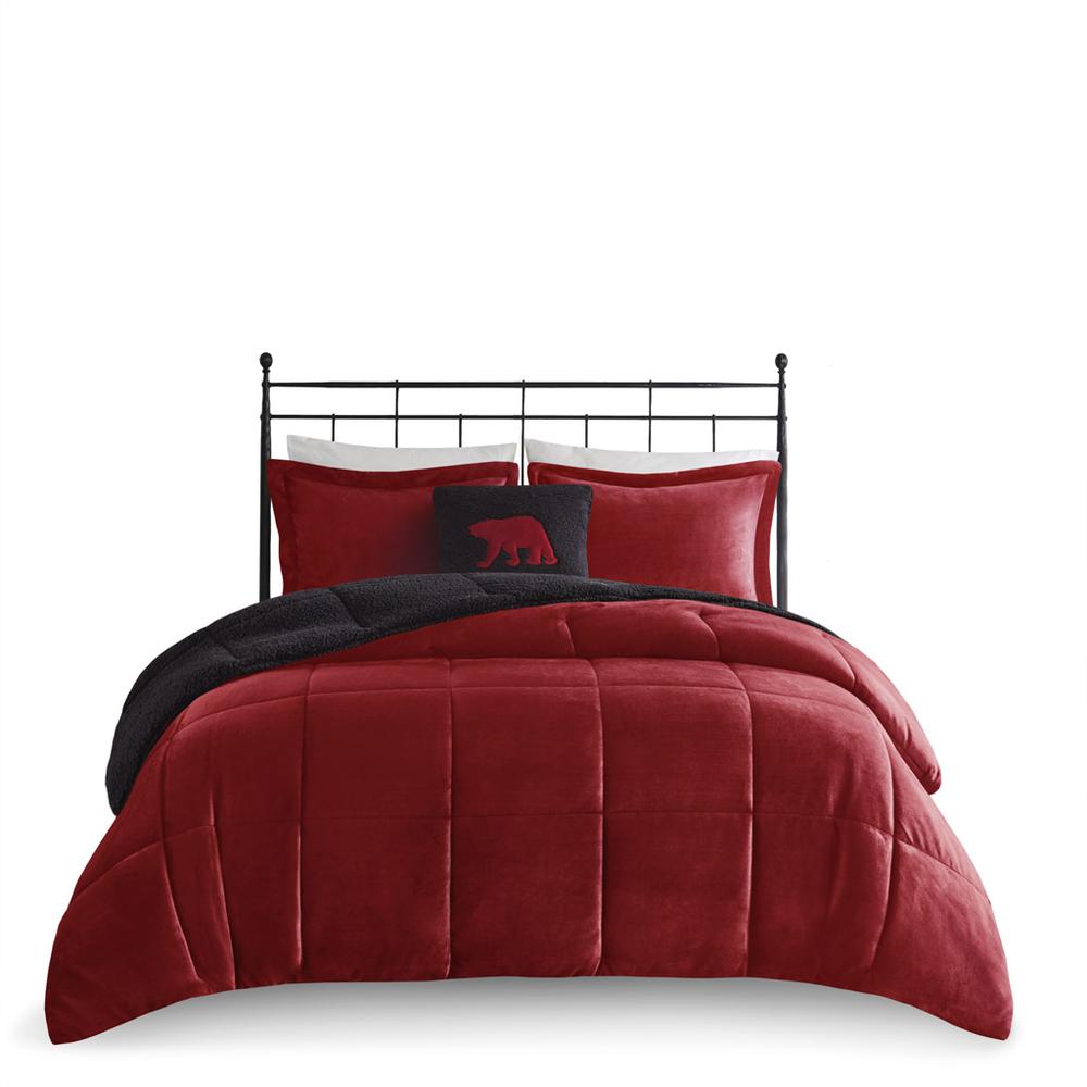 Plush to Sherpa Down Alternative Comforter Set. Picture 2