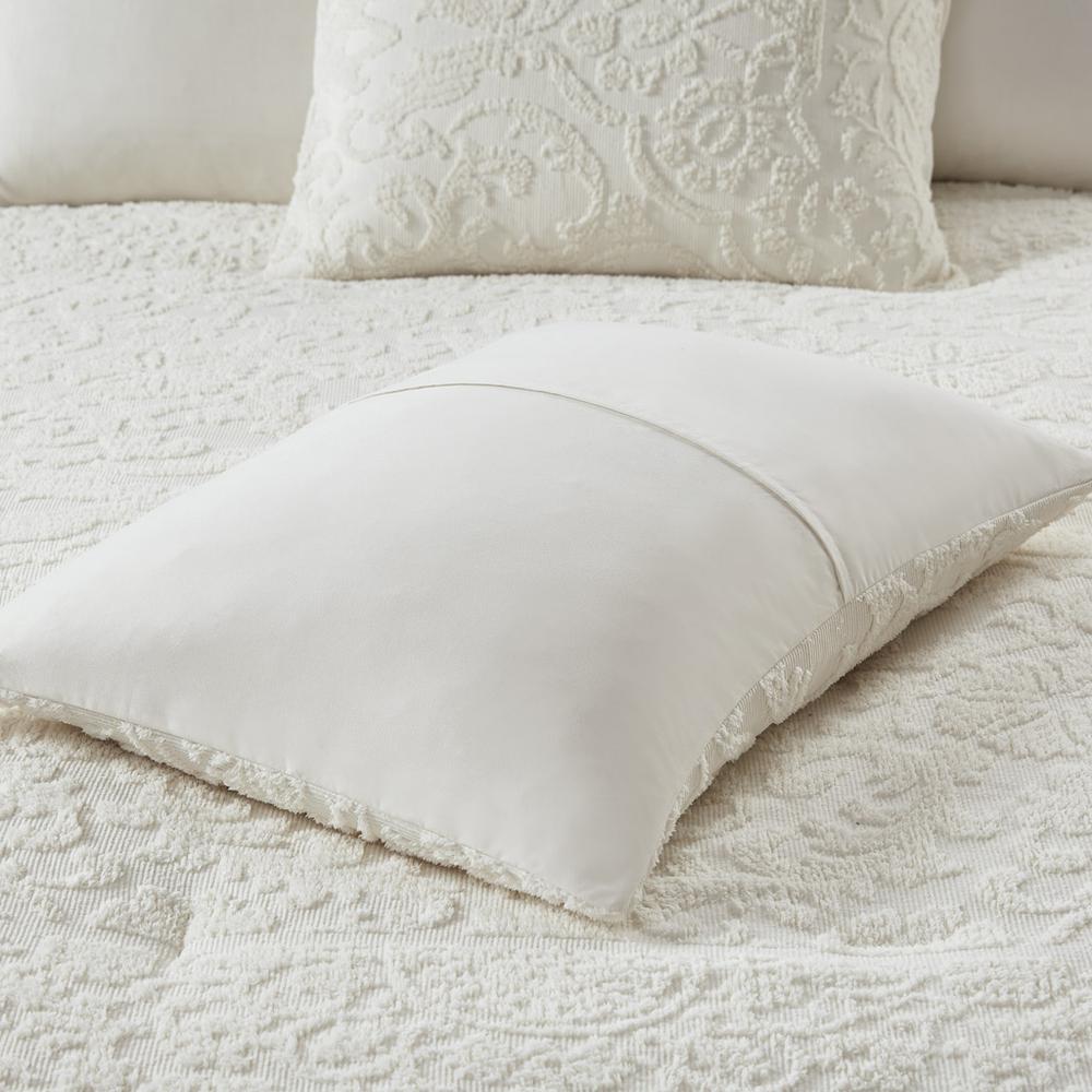 Orly 3 Piece Tufted Woven Comforter Set, Ivory color. Picture 3