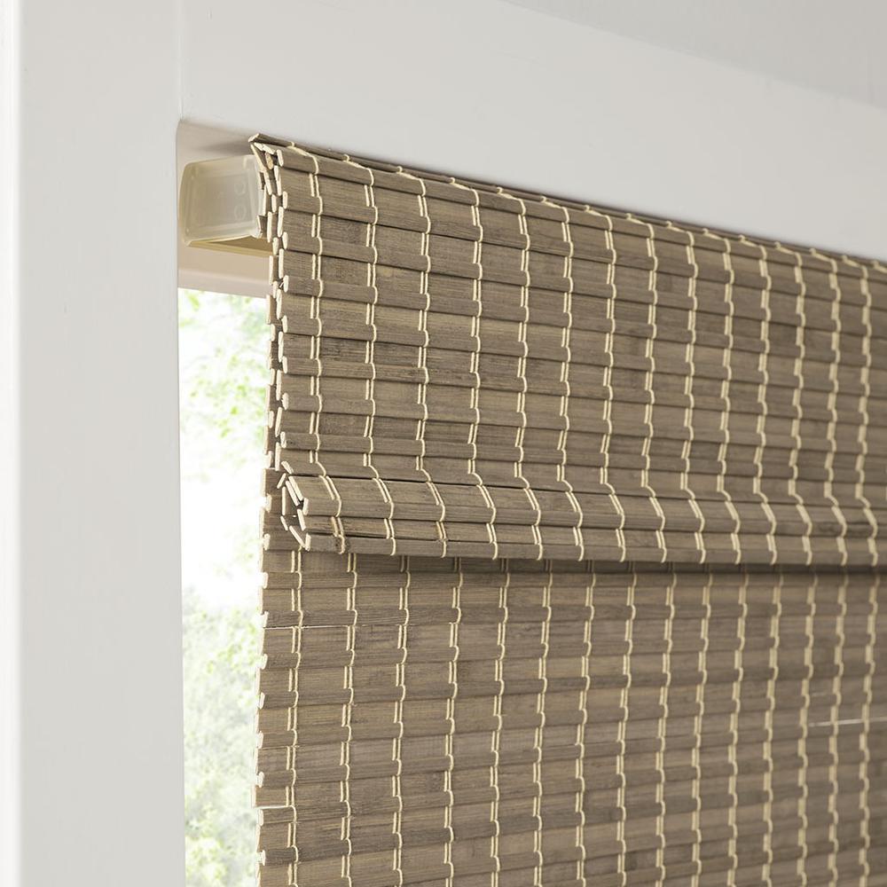 Bamboo Light Filtering Roman Shade 64"L. Picture 2