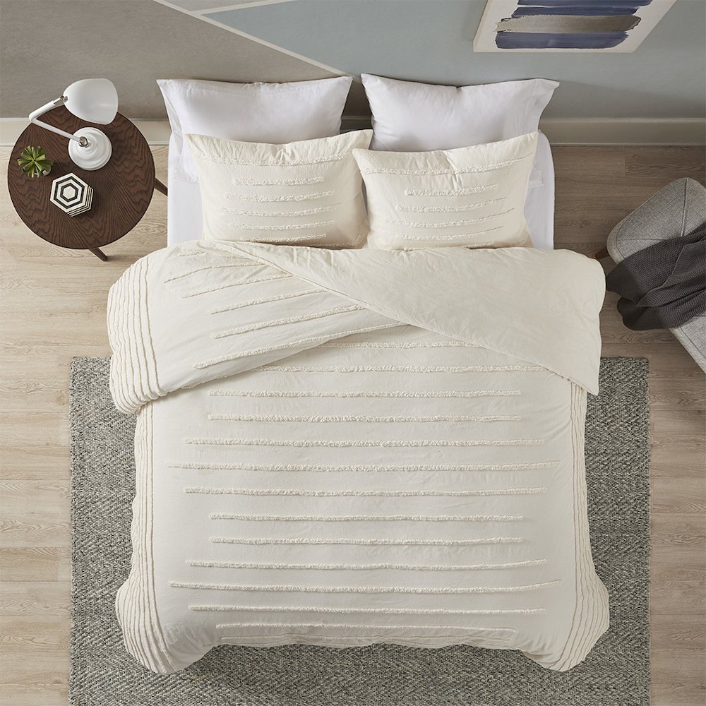 3 Piece Cotton Chenille Comforter Set. Picture 4