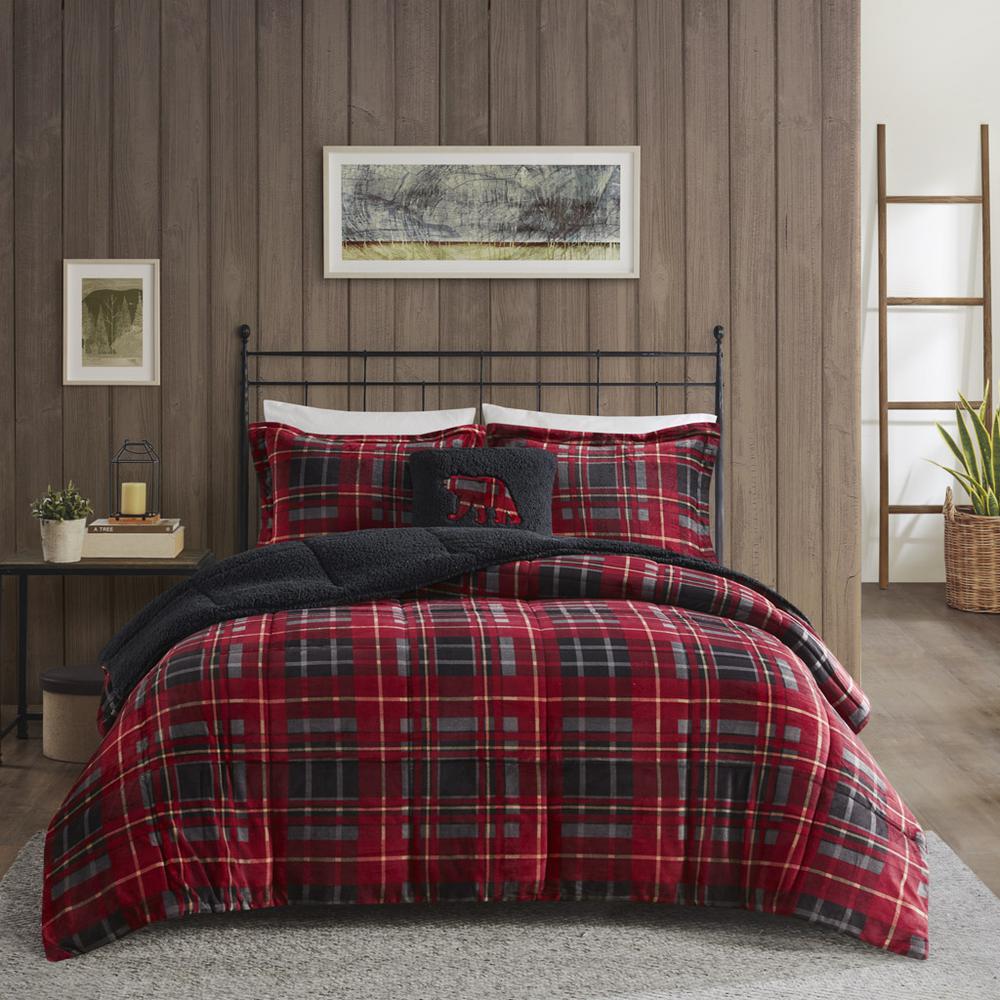 Plush to Sherpa Down Alternative Comforter Set. Picture 2