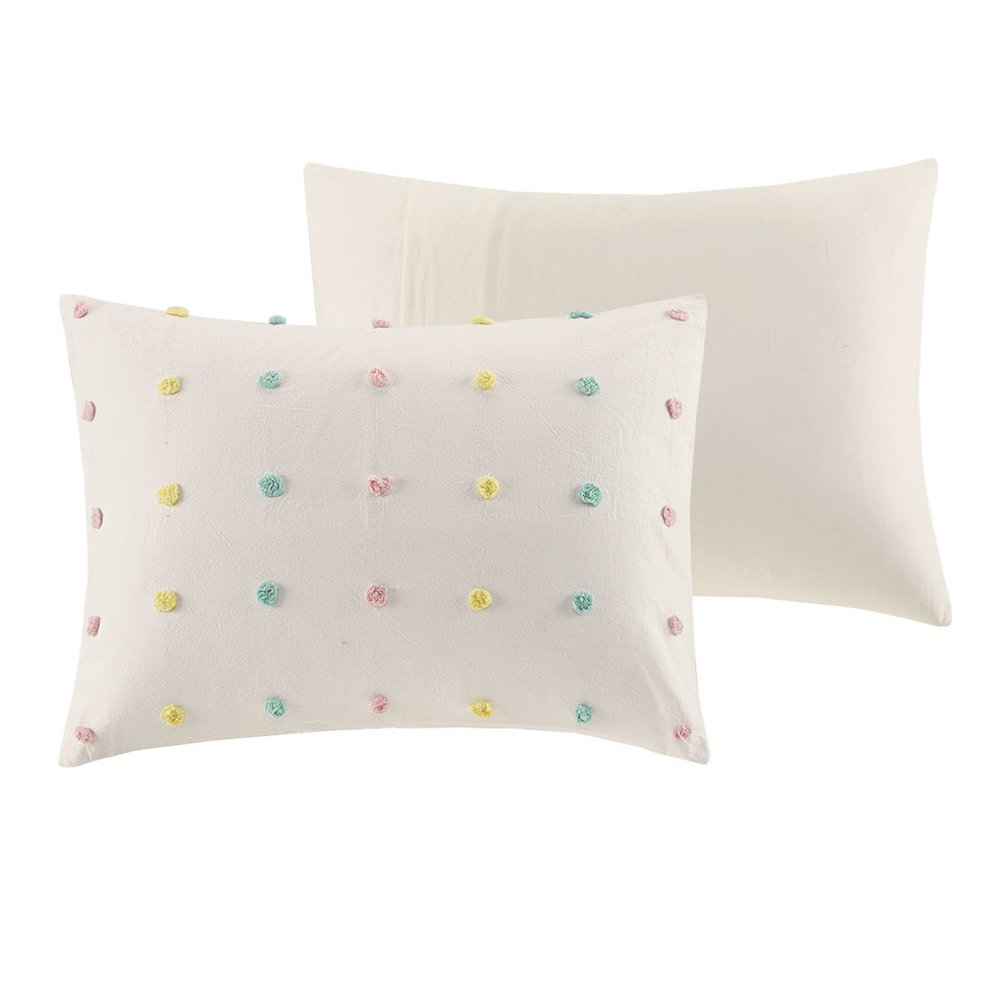 Cotton Jacquard Pom Pom Comforter Set. Picture 5