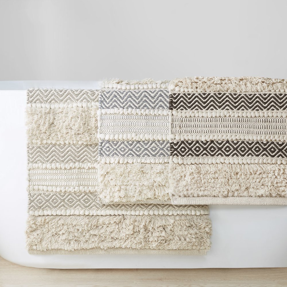 Woven Texture Stripe Bath Rug. Picture 5