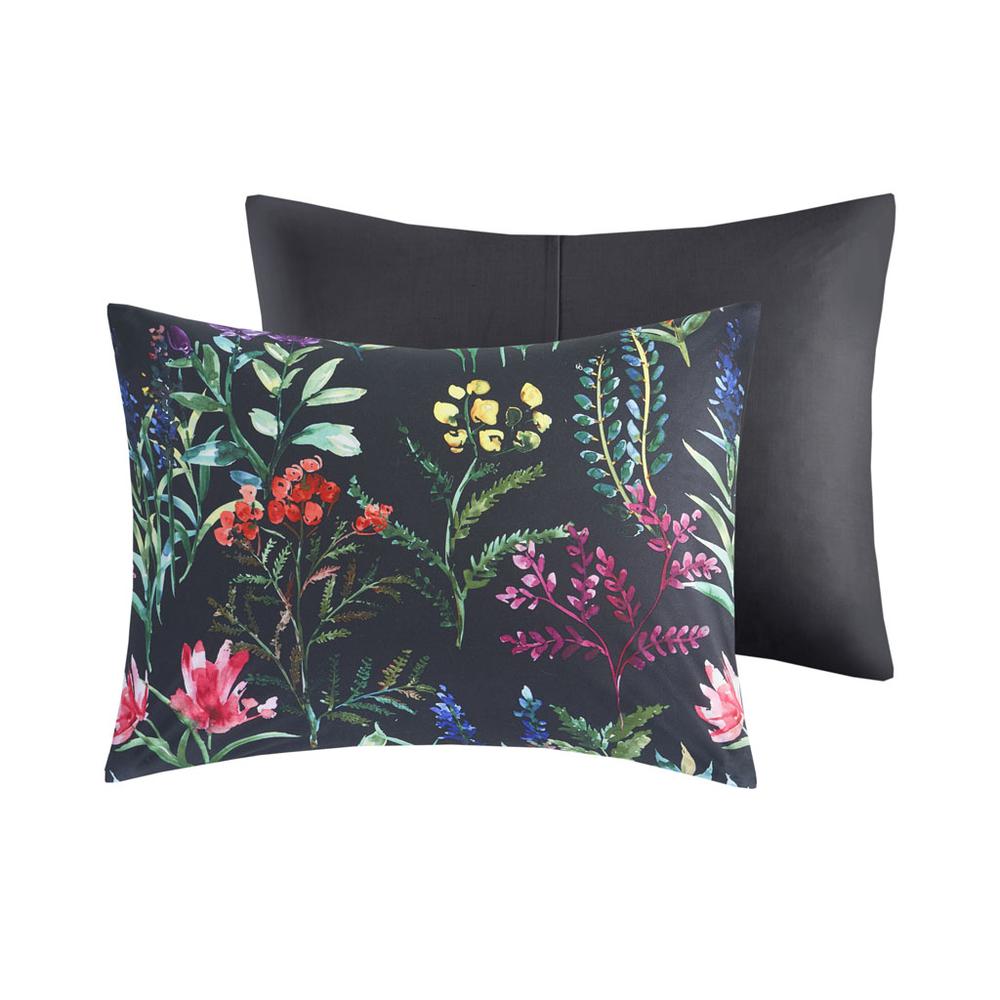 Tasha 5 Piece Comforter Set, Black color. Picture 1