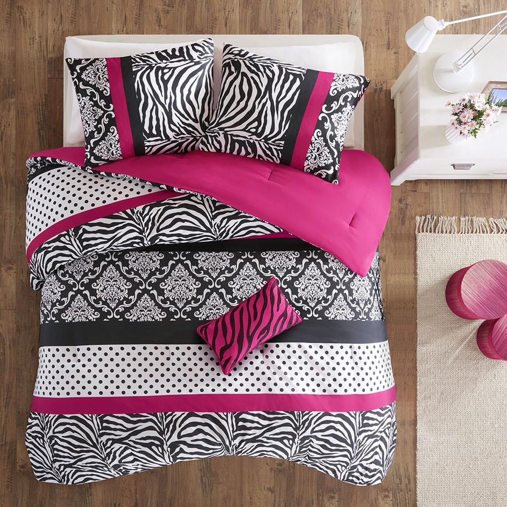 Reagan Comforter Set, Pink color. Picture 5