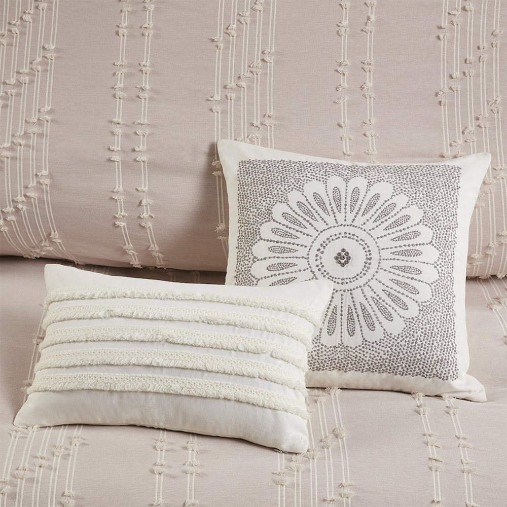 3 Piece Cotton Jacquard Comforter Set. Picture 2