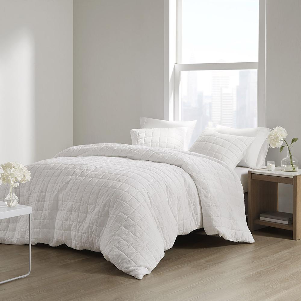 Cocoon 3 Piece Quilt Top Comforter Mini Set, White color. Picture 3