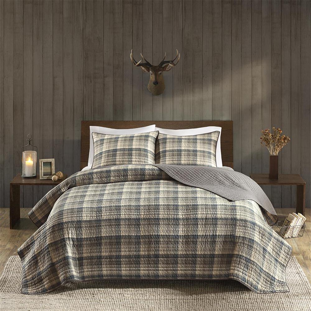Tasha 100% Cotton Oversized Quilt Mini Set, Tan color. Picture 1
