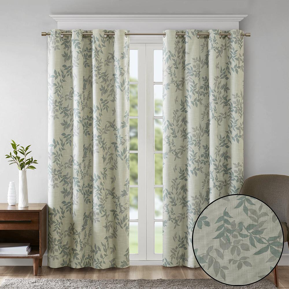 Printed Botanical Blackout Curtain Panel. Picture 1