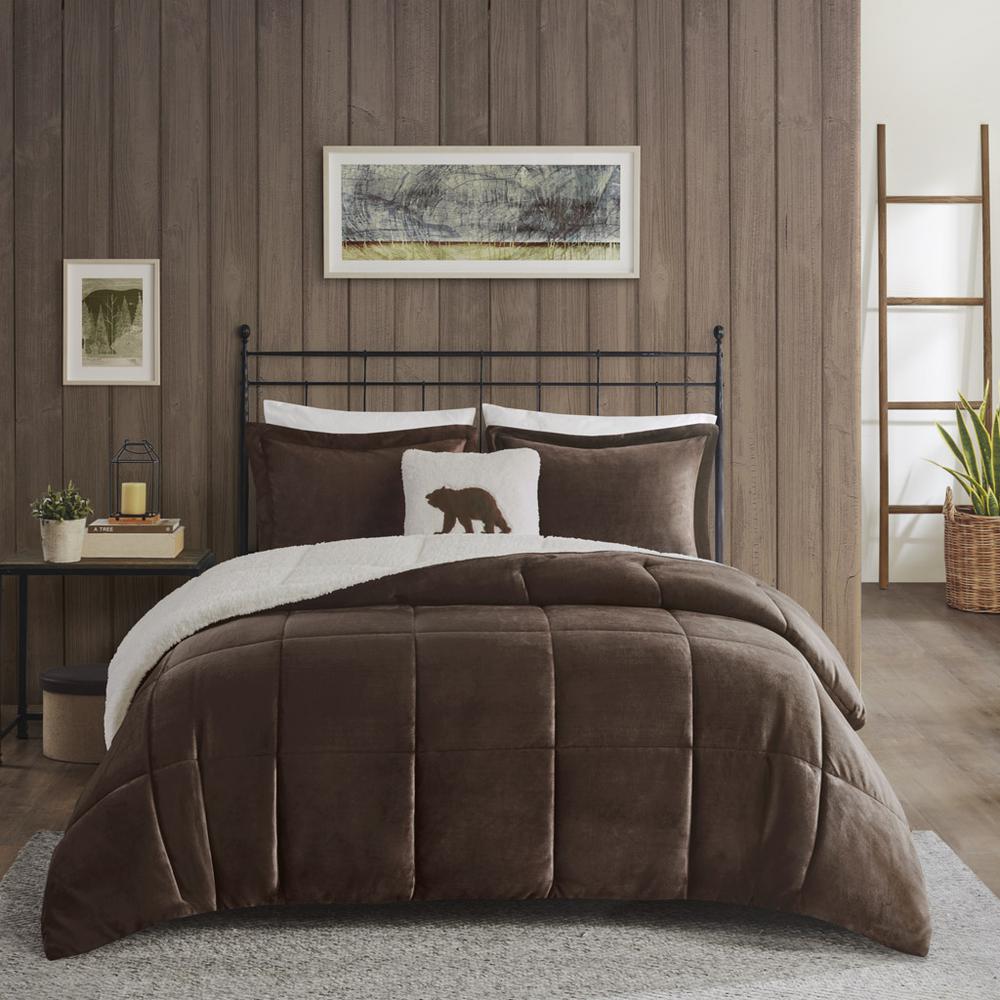 Plush to Sherpa Down Alternative Comforter Set. Picture 3